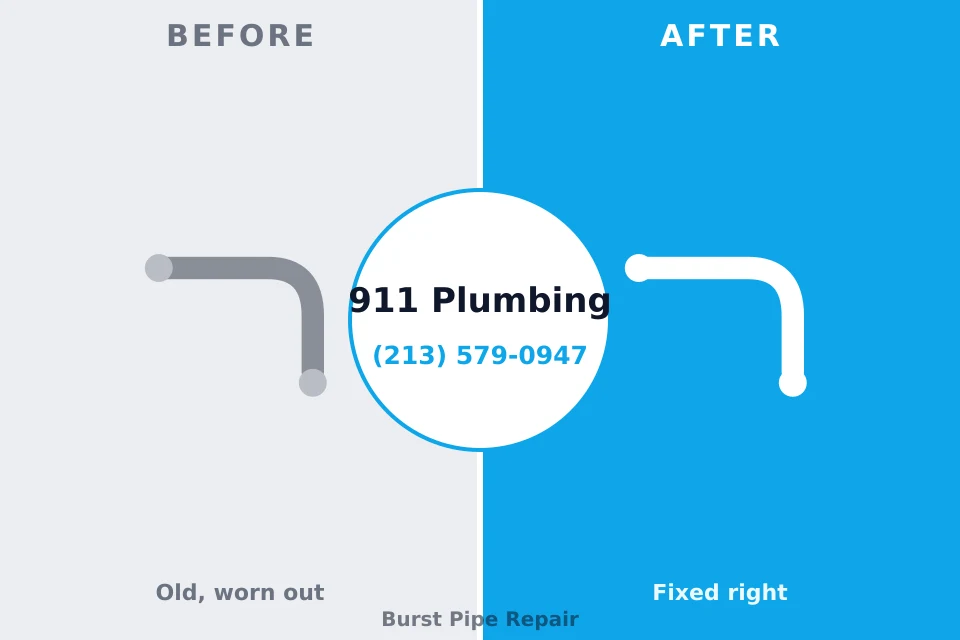 Before and after: plumbing repair Myrtle Grove, NC